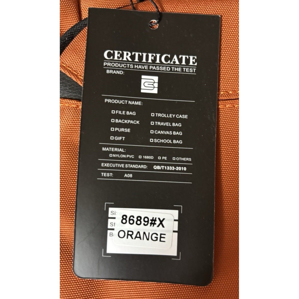 Orange Backpack 18" Laptop Bruno Cavalli USB Charging Port Nylon New With Tags - Picture 4 of 6